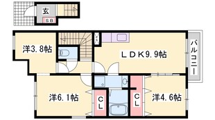 山陽網干駅 徒歩32分 2階の物件間取画像